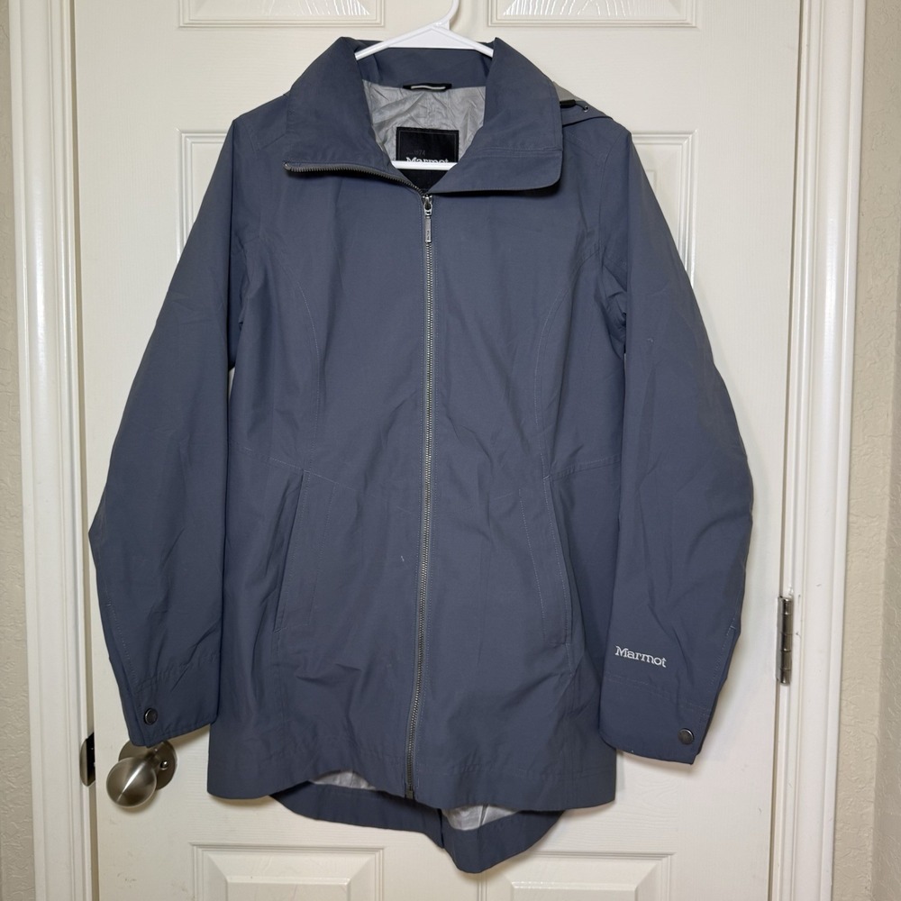 Marmot Gray Full Zip Women's Sz S Softshell Mid-Length Outdoor Jacket Hooded